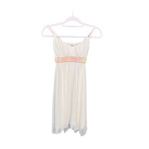 Sweet storm Y2K chiffon white dress sz s